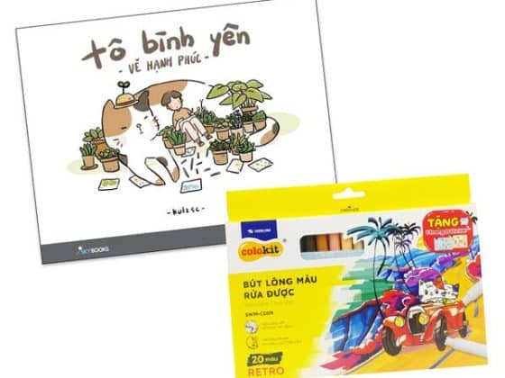 Combo Sách Tô Bình Yên Vẽ Hạnh Phúc Hộp 20 Bút Lông Màu Rửa Được Washable Fiber Pen - Colokit SWM-C009 PDF