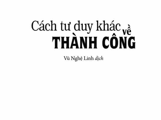Cách Tư Duy Khác Về Thành Công PDF