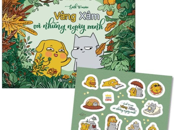 Sách Tô Màu - Vàng Xám Và Những Ngày Xanh - Tặng Kèm Sticker PDF