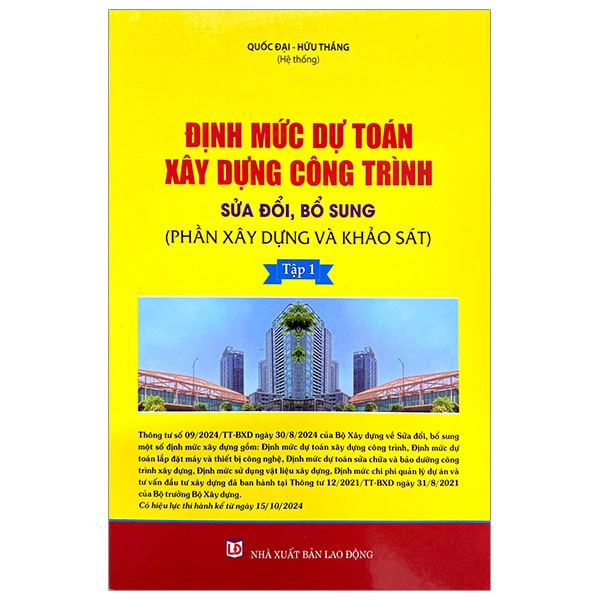 Định Mức Dự Toán Công Trình Sửa Đổi, Bổ Sung - Tập 1 - Phần Xây Dựng Và Khảo Sát PDF Định Mức Dự Toán Công Trình Sửa Đổi, Bổ Sung - Tập 1 - Phần Xây Dựng Và Khảo Sát PDF